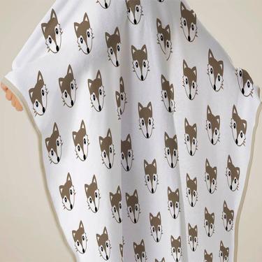 Imagem de Toalha Baby C/ Capuz Tecebem Estampada Kinder Dori Branco