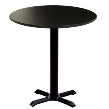 Imagem de Mesa Em Ferro Preto Pintura Eletrostática 74 Cm (altura) Com Tampo Em Mdp Redonda 70 Cm Preto