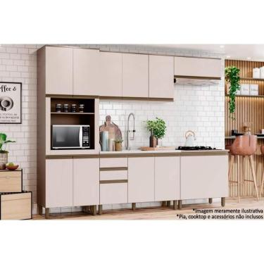 Imagem de Cozinha Completa Connect 4 Portas MDF 120cm Branco com 6 Módulos e Nicho para Forno
