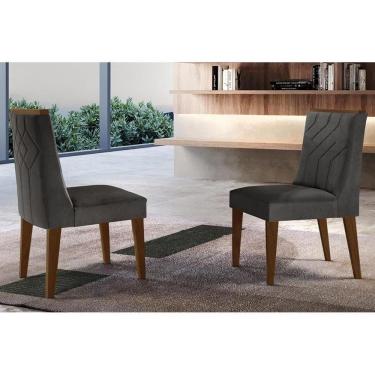 Imagem de Kit 2 Cadeiras Nevada Madeira Capuccino Grafite