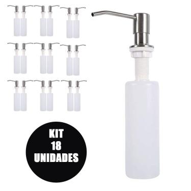 Imagem de Dispenser Dosador Embutir Kit 18 Un Sabonete Liquido Sabao Detergente Cozinha Pia Banheiro Lavabo