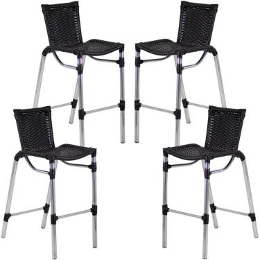 Imagem de 4 Banqueta Alumínio Fortaleza Alta Para Balcão, Cozinha, área Tabaco