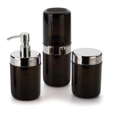 Imagem de Kit Para Pia Banheiro Acessórios Lavabo Acquaset Onix 3 Peça