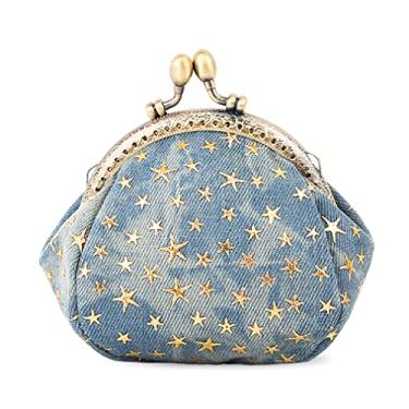 Imagem de iSuperb Porta-Moedas Bolsa Star Pouch Kiss-Lock Troco Carteiras Pequenas Para Mulheres (Azul)