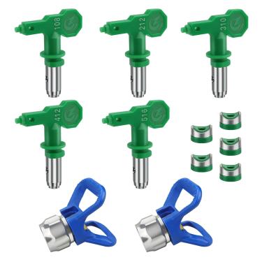 Imagem de TUDUD 5 Peças De Bicos Pulverização Reversíveis Com Baixa Pressão Sem Ar E 2 Protetores Ponta Para Pistolas Pintura (108, 212, 310, 412, 516)
