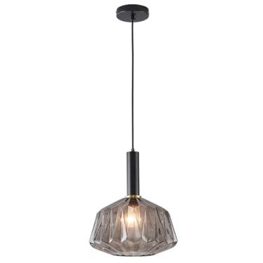 Imagem de FALINNEAD Luminária Pendente De Vidro Cinza 11,81" Moderna Para Cozinha, Ilha, Sala Jantar, Quarto