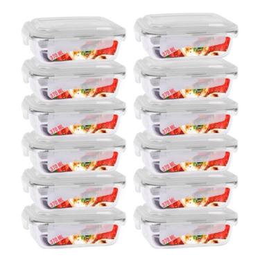 Imagem de Jogo c/ 12 Potes de Vidro Hermetico p/ Freezer Forno Airfryer - PRATIC