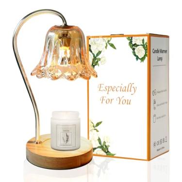 Imagem de VKUSRA Luminária Aquecedora De Velas Com Temporizador E Dimmer, Abajur Cristal Flor 2 Lâmpadas Gu10 Premium, Moderna Para Decoração Casa, Perfeita Inauguração Casa