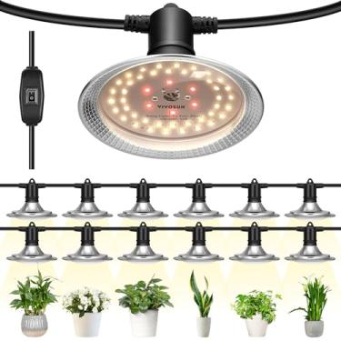 Imagem de VIVOSUN Luzes Led Para Cultivo Externo, Cordão De Luz À Prova D'Água, Espectro Completo Plantas Com Cabo Ajustável 13,2 M Mudas, Vegetais, Flores Em Estufa, Jardim, Quintal, Fazenda (12 Luzes)