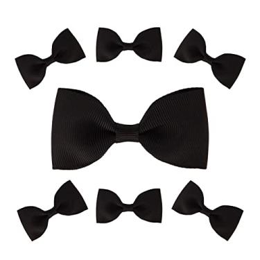 Imagem de Meseey 50 Peças 3" Laços De Fita Gorgurão Pretos Mini Flores Laço Pequeno Para Apliques Enfeites Artesanato Costura Scrapbook Chá Bebê