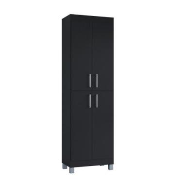 Imagem de Armário Multiuso Versati c 4 Portas para Escritório - Poquema, PRETO