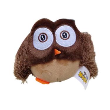 Imagem de Mordedor Brinquedo De Pets Pelúcia Coruja Marrom Para Cães E Gatos Com