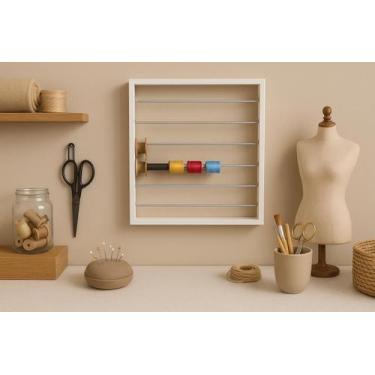 Imagem de Suporte Organizador Expositor de Rolos de Fitas para Laços e Artesanat