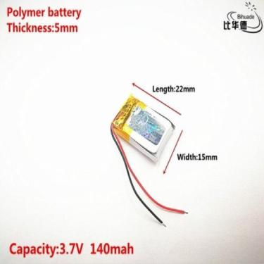 Imagem de Bateria 140 Mah 3.7v 2 Fios 5mm X 15mm X 22mm 501522 - bgb