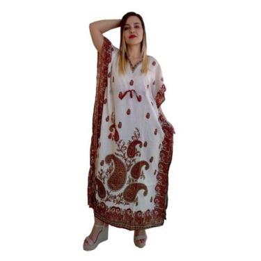Imagem de Vestido Kaftan Indiano Longo Estampado Plus Size - Cod. 13000 - ALÉCI 