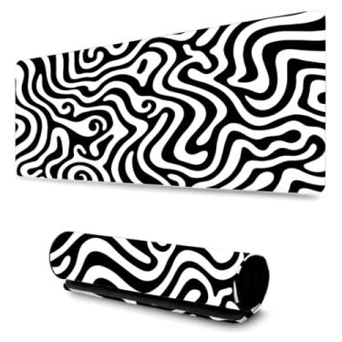 Imagem de Mouse Pad Gamer Profissional Grande Confortavél Anti Derrapante 90x40 - Abstrato Zebra