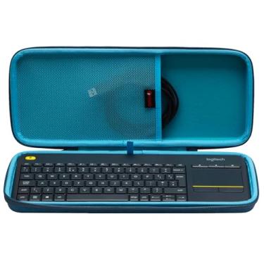 Imagem de XANAD Capa rígida para Logitech K400 Plus/Logitech POP Keys/Logitech MX Mini teclado de toque sem fio mecânico (azul)-Interior: 36,5 cm x 14 cm x 2,8 cm