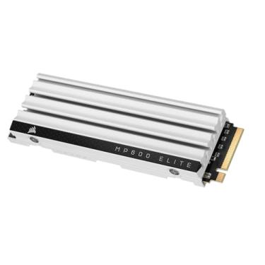 Imagem de Corsair SSD MP600 Elite 2TB M.2 PCIe Gen4 x4 NVMe – otimizado para PS5 – dissipador de calor incluído – M.2 2280 – leitura sequencial de até 7.000 MB/s – 3D TLC NAND de alta densidade – branco