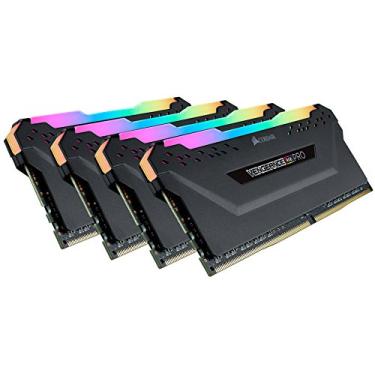 Imagem de Memória Corsair Vengeance PRO RGB - 64GB (4x16GB), DDR4, 3600Mhz, C18, Preto - CMW64GX4M4D3600C18