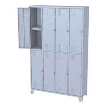 Imagem de Roupeiro De Aço Com 08 Portas Com Prateleira - Sagrado Moveis