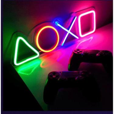 Imagem de NEON LED - BOTÕES PLAYSTATION 10x40CM com fonte - NoBrand
