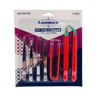 Imagem de Jogo Pinças Costura Relógio Eletrônica Peças Pequenas 7 Pçs - Lanmax