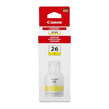 Imagem de Canon Garrafa de tinta amarela pigmento genuíno GI-26, compatível com impressoras MegaTank GX7120, GX6120, GX5120, GX6020, GX7020, GX6021, GX7021, GX5020, GX4020 e GX3020