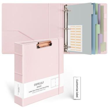 Imagem de Fichário Binder Ospelelf de 3 anéis com prancheta de 5 cm de couro ros