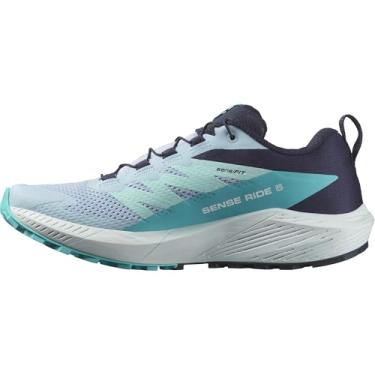 Imagem de Salomon Sense Ride 5 Tênis de caminhada feminino, Caxemira azul/carbono/azul pavão, 37