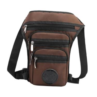 Imagem de Vaveren Pochete masculina com alça de perna, bolsa de cintura, bolsa casual portátil, pochete para caminhadas, ciclismo, viagens, caminhadas e escaladas, Marrom