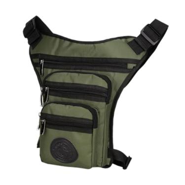 Imagem de Vaveren Pochete masculina com alça de perna, bolsa de cintura, bolsa casual portátil, pochete para caminhadas, ciclismo, viagens, caminhadas e escaladas, Verde