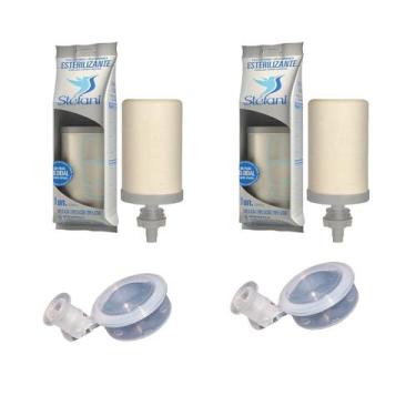 Imagem de 2 Vela Filtro Barro Esterilizante Tripla Ação Stáfani Boia Dosadora Oa