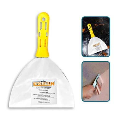Imagem de Espátula de Aço Inox Evolution Cabo Amarelo Vários Tamanhos Aplicação 