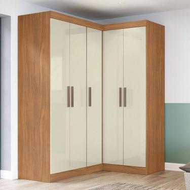 Imagem de Guarda-Roupa Solteiro Modulado Paris 5 Portas Branco - Maxel