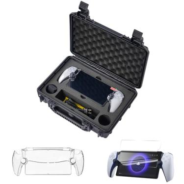 Imagem de BOMIIPOR Pacote De Estojo Transporte Premium Para Controle Remoto Do Playstation Portal, Capa Transparente Pc E Protetor Tela Vidro Temperado Incluídos
