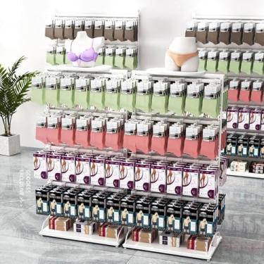 Imagem de Meias Display Rack Roupa Interior Ajustável Em Altura Prateleira De Ilha De Dupla Face Loja De Roupas Meias Shorts Display Stand, White, 150x40x135cm