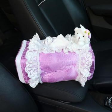 Imagem de Bolsa de lenços de bolso porta-lenços reutilizável bolsa de viagem tecido com zíper fechado tamanho pequeno decoração de urso de renda para mulheres ou meninas (7)