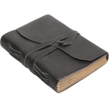 Imagem de Succor Diário de couro genuíno feito à mão de 20 x 15 cm – Caderno de escrita forrado com 240 páginas Kraft grossas, diário de viagem, diário pessoal e presente para homens e mulheres