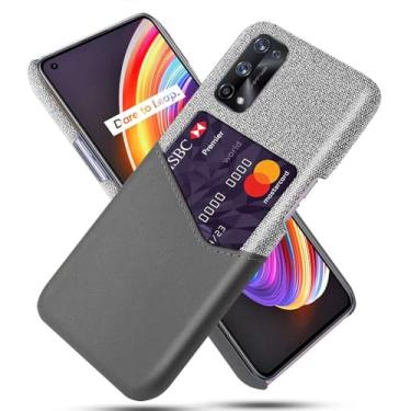 Imagem de Capa para OPPO Realme X7 Pro,Anti-deslizamento,Proteção contra quedas de 360°,Resistência à impressão digital,Tela e caso de couro PU com 1 slot de cartão atrás-Gray