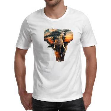 Imagem de Camiseta Unissex Elefante africano paisagem corporal - Alearts, EG