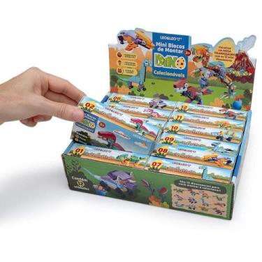 Imagem de Brinquedo para Montar Dino Mini Blocos Display com 12 Unidades - Leono