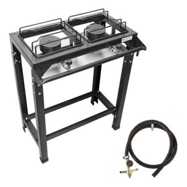 Imagem de Fogão 2 Bocas de Ferro Fundido Industrial Alta Pressão Roa