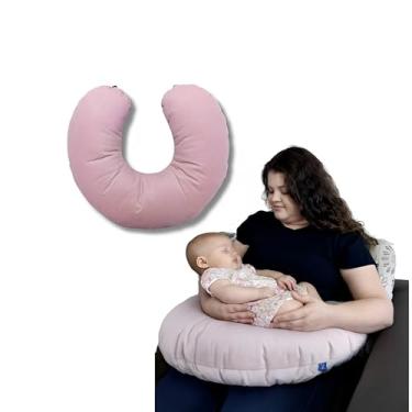 Imagem de Almofada de Amamentação para Bebê Artesanal Multifuncional Ergonômica Hipoalergênica em Suede (Rosê)