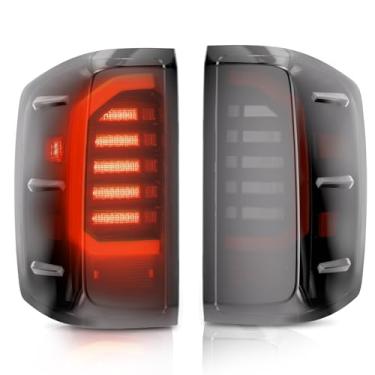 Imagem de SPBREW Conjunto de luzes traseiras de LED para Chevy Silverado 1500 2500 3500HD 2014, 2015, 2016, 2017, 2018, 2019, Chevy Silverado 1500 2500 3500HD, luzes traseiras brilhantes e fumadas, par de luzes