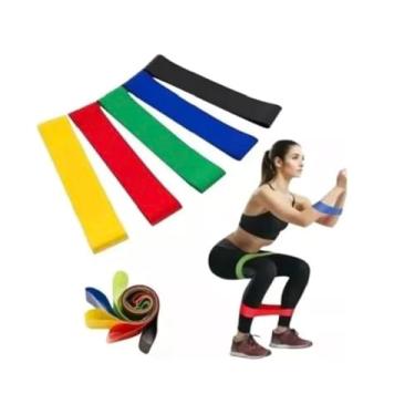 Imagem de Kit 5 Faixas Elasticas Mini Band Para Exercício Funcional Corpo Todo Alongamento Musculação Faixa De Borracha Academia Faixa Elastica Para Treino Em Casa Ginastica Pilates Fisioterapia e Yoga Premium