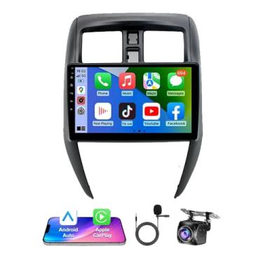Imagem de Rádio estéreo para carro Android13 de 10,1 polegadas para Nissan Versa Sedan 2015 2016 2017 2018 2019 com Carplay e Android Auto GPS Bluetooth Wi-FI/controle de volante/câmera AHD [4 GB + 64 GB]