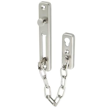 Imagem de Cadeado de porta de 21,7 cm Protetor de trava de porta com corrente de segurança de aço inoxidável Parafuso de porta com mola anti-roubo para porta interna, porta da frente, porta de banheiro, porta