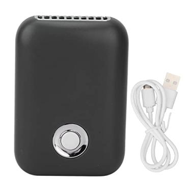 Imagem de Fan do secador de cílios mini portátil USB recarregável 3 velocidades de pálpebra de baixa velocidade secador de sopro com suporte T dobrável (Preto)