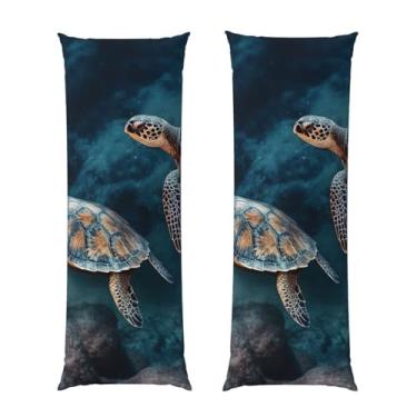 Imagem de Capa de travesseiro corporal com zíper oculto, fronha longa de microfibra macia e respirável para travesseiro corporal, tartaruga nadando no mar, capas de travesseiro para cama de presente para dormir