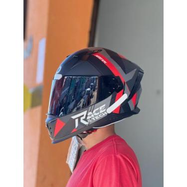 Imagem de Capacete race tech volt abstrak, PRETO E VERMELHO